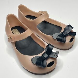 Mini Melissa Pink and Black Kids Dress Shoes